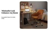 Upholstered Rolling Armchair Adjustable Height Desk Chair for Study Room, Adults