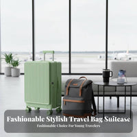 Front-Accessibleing Hardside Suitcase Expandable Wheeled Cabin Luggage for Men