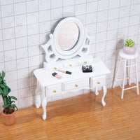 1:12 Dollhouse Vanity Table Model Accessory Miniature Furniture Bedroom Photo Prop
