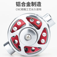 金飚王CNC全金属中通轮可改装鱼竿手竿中通竿走内线八型V槽带协力