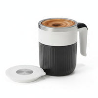 Metal-Look Rim Stirring Mug Lid Rechargeable Self-Stirring Cup