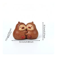 Interlocked Duck Sculpture Artisan-Made Decor Long-Lasting for Desk