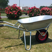 Duty Garden Cart with Tyres, Steel Frame Hand Cart for Construction, Large Capacity Outdoor Trolley for Waste Removal and Garden Projects