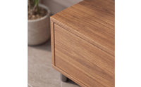 TV Cabinet with Drawers Wood-Grain Low-Profile Entertainment Center Minimalist Floor-Standing TV Credenza for Living Room, Apartment