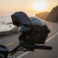 DOT Approved Modular Full Face Helmet | Aerodynamic, Full Face Helmet with Rear LED Lights, for Street Riding