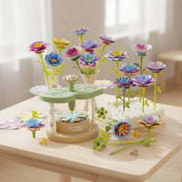 189 Pieces Textile Petal Craft Toy Screen DIY Textile Bouquet Craft Kit Parent-Child Connecting Kids Flower Maker Set for Girls, Rainy Day Activity