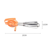 Hand-Crank Egg Beater Plastic Handle Stainless Steel Rotary Whisk Quick Mixing