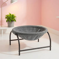 Cat Hammock Window Hammock with Metal Frame, Round Soft Smooth Bed for Indoor Cats, Off-Ground Design Hanging Kitten Bed, Indoor Hammock Style