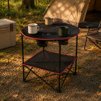Lightweight Camping Table with Cup Holders Compact Folding Table with Cup Holders Stable Furniture Heavy-Duty for Campers