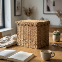 Linen Hamper Handwoven Woven Laundry Basket Lightweight Woven Laundry Hamper for Bedroom, Closet