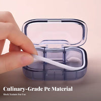 4-Compartment Case Portable 4-Compartment Round Pillbox Food-Grade