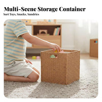 Imitation Rattan Cube basket with Handles Shelf Basket Hollowed-available for Living Room