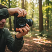 Camera L-Plate Wood Handle Ergonomic Design Wooden Grip L-Bracket Wood Grip Camera Handle Complete Accessibility to Ports