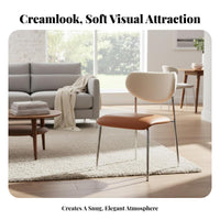 Upholstered Metal-Frame Chair Ergonomic Design Home Furniture Easy Assembly