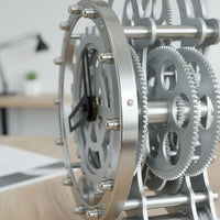 Mechanical Gear Clock Stainless Steel Table Clock House Decoration for Office