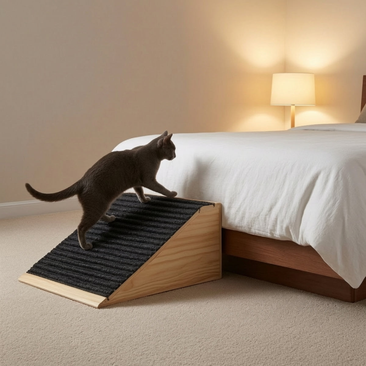 High Traction Wooden Pet Ramp Non-Slip Pet Ramp with Textured Surface Sturdy Long-Lasting for Small Dogs, Senior Pets, Young Dogs, Sofa, Bed, Stairs