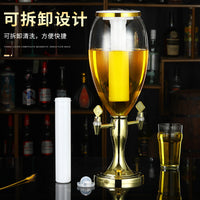 酒炮双头3L扎啤桶商用发光啤酒机酒塔酒吧ktv扎啤酒塔5L饮料桶