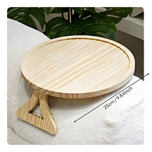 Bamboo Couch Armrest Tray Easy to Move Attach-on Sofa Side Table Multi-Purpose