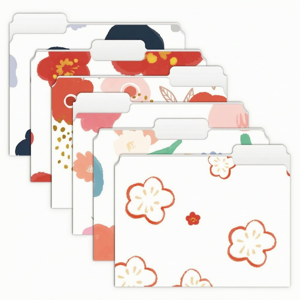 6 Pieces Folders with 1/3 Cut Tab Sturdy File Folder with Tabs Bulk for School