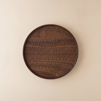 Round Wood Tray Rustic Round Serving Tray Farmhouse for Home Display, Tea Lovers