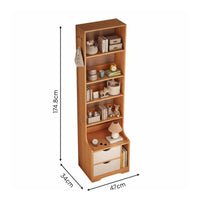 Nightstand Bookshelf Combo Multi-Functional Tall Bedside Bookshelf Space Saving