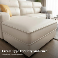 Cat-Scratch Resistant L-Shaped Sectional Sofa Wide Seating Minimalist Sectional Couch with Chaise Solid Wood Frame Modern Chaise Lounge Couch High-Density Foam for Pet Owners, Apartment Dwellers, Homeowners, Small Areas, Home, Studio, Office