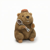 Groundhog Stuffed Animal with Cap Adorable Sitting Groundhog Stuffed Animal Squeezable Long-Lasting for Children, Nursery, Shelf