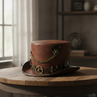 Steampunk Top Hat Vintage-Industrial Steampunk Hat with Vial Comfortable