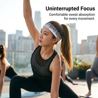 Sports Sweatband Headband for Adults, Moisture Wicking Non-Slip for Running Tennis Basketball, Athletic Sweat Absorbing Wrist