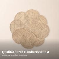 Round Flower Placemat Ramie Fiber Flower Placemat Natural Beige