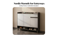 Wooden Footwear Storage Unit Solid Wood Material Entryway Shoe Storage Cabinet Dustproof for Apartment Dwellers, Homeowners, Living Room, Bedroom