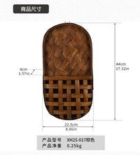 椭圆室内木质挂篮壁挂装饰插花装饰田园风置物篮民宿背景墙面挂饰