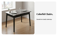 Expandable Rectangular Table with Chairs Expandableable Design Dining Room Set Shiny Finish Space Saving for Families