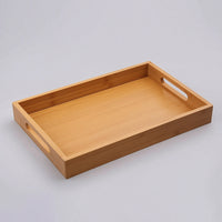 Bamboo Serving Tray Rectangular Serving Tray with Handles for Hosts, Breakfast in Bed, Cafes