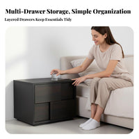 Minimalist Nightstand Modern Design Bedside Table With Drawers for Home, Hallway