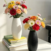 Plastic Ceramic-Look Vase Retro Style for Home Decor