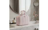 Travel Toiletry Bag Soft-Sided Toiletry Bag with Handles Structured Cosmetic Pouch with Handle for Journeyers, Weekend Trips, Hand Luggage