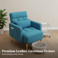 Pedicure Lounge Chair Ergonomic Recliner Armchair Adjustable Backrest Firm-density Foam Ottoman Supportive Linen Suit for Homeowners Living Room Bedroom Home Office