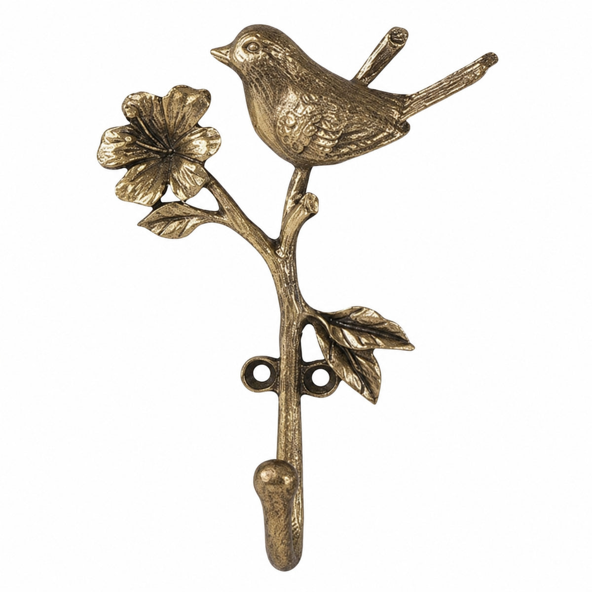 Metal Wall Hook with Bird Motif Rustic Bird Wall Hook Space-Saving for Hallway