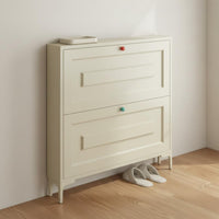 Space-Saving Slim Shoe Cabinet Sturdy Steel Construction Narrow Shoe Storage Cabinet Dustproof Large Capacity for Hallway