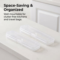 Plastic Cutlery Case for Dustproof Travel & Wall-Mounted Kitchen Storage