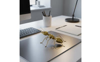 Light Luxury Golden Ant Figurine Modern Design Metal Ant Statue Vintage Design Metal Bug Sculpture Polished Finish for Desktop, Shelf, Office, Hotel