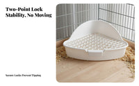 Guinea Pig Litter Pan Easy to Clean Guinea Pig Corner Toilet Hare Potty Tray Detachable Design Small Pet Toilet with Grate