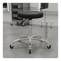 Chrome Base Round Adjustable Height Stool Swivel Bar Stool Drafting Chair for Kitchen, Workshop