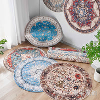 Ethnic Patterned Carpet Ethnic Pattern Bohemian Highlight Rug Soft & Comfortable Vintage Circular Floor Mat for Living Room, Bedroom, Balcony