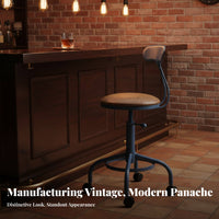 Wheeled Stool with rearrest effortless Rolling casters for Bar, Cafe, Business Owners