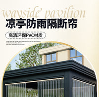 庭院凉亭挡风防雨隔断帘PVC透明塑料软帘户外防尘遮挡门帘免打孔 PVC高透【送杆子+铁环】左右底角打小孔 【适合120-180cm门宽】帘宽[100X2片]x高220cm