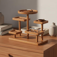 Wooden Entry Organizer Multi-Functional Entry Table Organizer Desktop Display