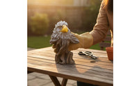 Wood-Grain Owl Ornament Details Decorative Resin Owl Figurine for Display