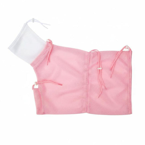 Pet Bathing Restraint Bag Rose and White Mesh Pet Bath Bag Secure Closure